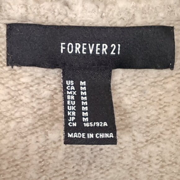 3/$20 Forever 21 Open Front Cardigan Sweater Boucle Knit Long Relaxed Slouchy - Picture 5 of 11